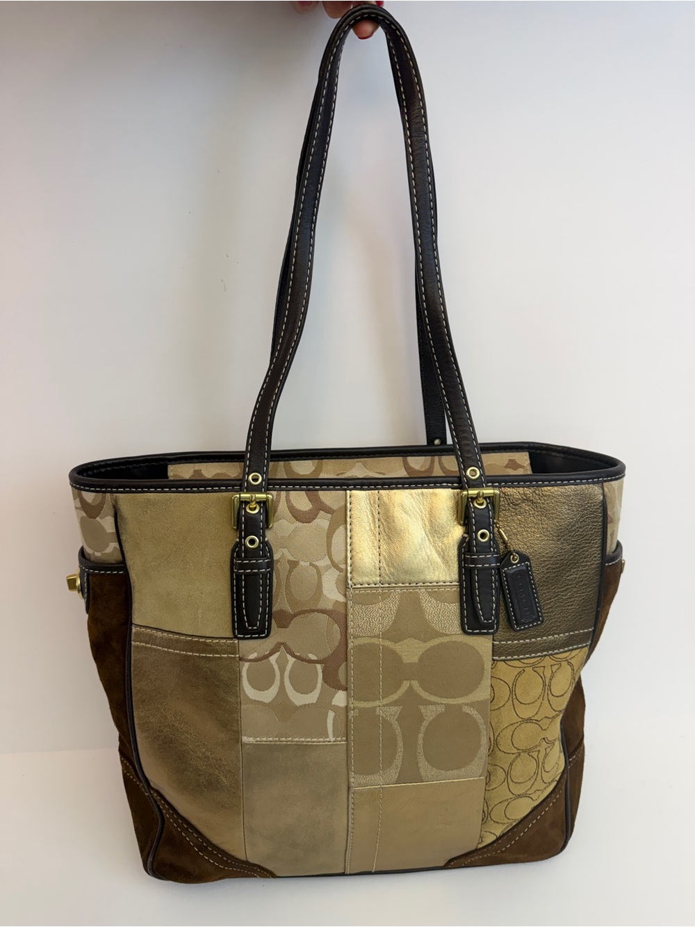 Y2K Coach Hampton Holiday Patchwork Tote